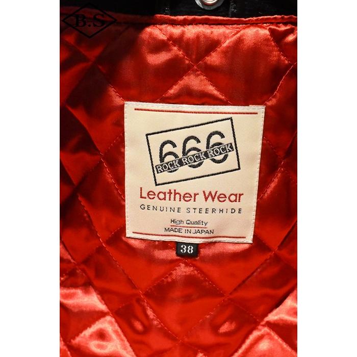 ロクロクロクレザーウェア 666 LEATHER WEAR トリプルシックス LJM-7 (JSLO401)  ワンスター ライダースジャケット BLACKの画像