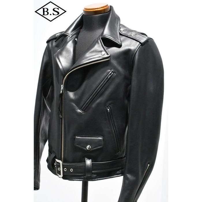 ロクロクロクレザーウェア 666 LEATHER WEAR トリプルシックス LJM-7 (JSLO401)  ワンスター ライダースジャケット BLACKの画像