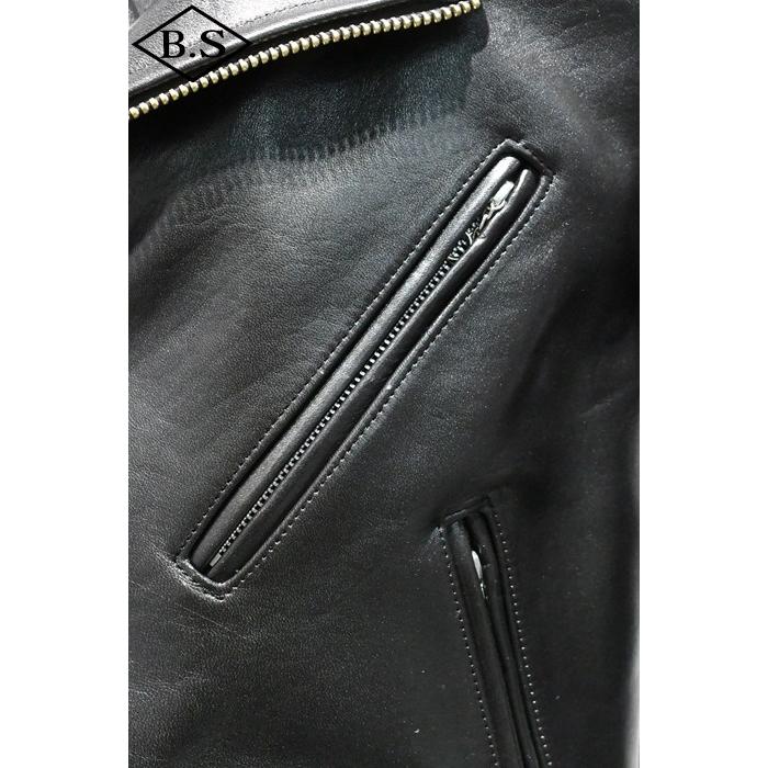ロクロクロクレザーウェア 666 LEATHER WEAR トリプルシックス LJM-7 (JSLOB501)  ワンスター ライダースジャケット BLACKの画像