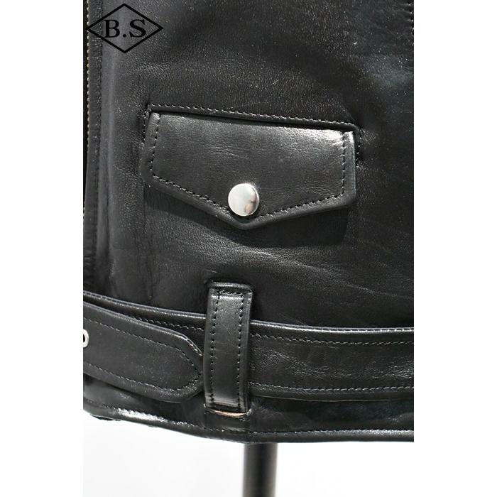 ロクロクロクレザーウェア 666 LEATHER WEAR トリプルシックス LJM-7 (JSLOB501)  ワンスター ライダースジャケット BLACKの画像