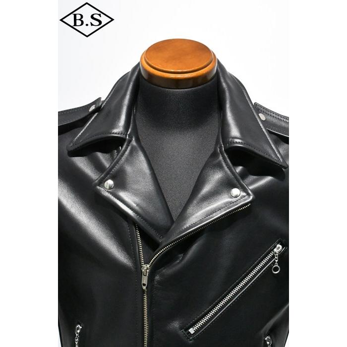 ロクロクロクレザーウェア 666 LEATHER WEAR トリプルシックス MMLJM-2 (JSLOMM401)  ツースター ランサーフロントライダースジャケット BLACKの画像