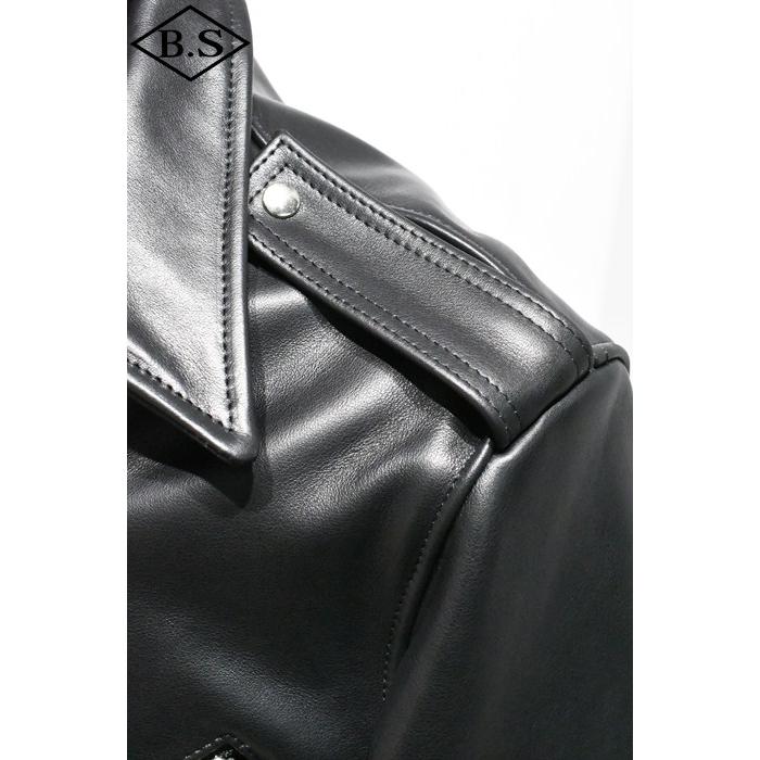 ロクロクロクレザーウェア 666 LEATHER WEAR トリプルシックス MMLJM-2 (JSLOMM401)  ツースター ランサーフロントライダースジャケット BLACKの画像