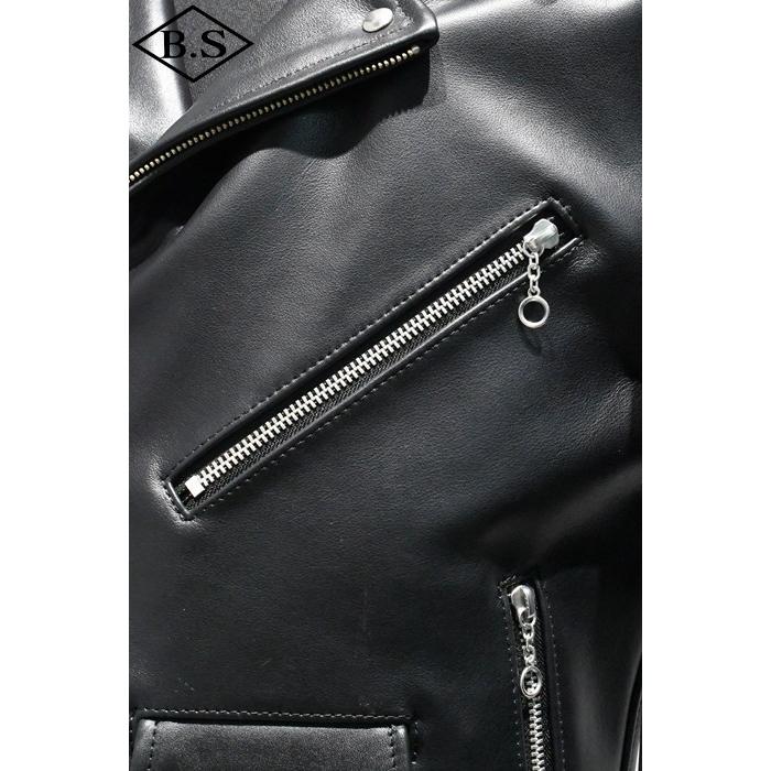 ロクロクロクレザーウェア 666 LEATHER WEAR トリプルシックス MMLJM-2 (JSLOMM401)  ツースター ランサーフロントライダースジャケット BLACKの画像