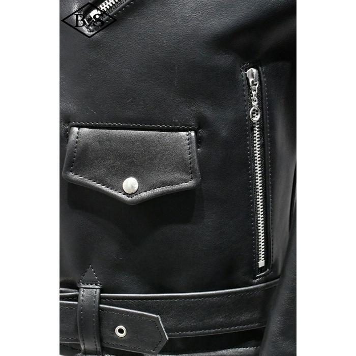 ロクロクロクレザーウェア 666 LEATHER WEAR トリプルシックス MMLJM-2 (JSLOMM401)  ツースター ランサーフロントライダースジャケット BLACKの画像