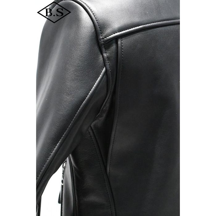 ロクロクロクレザーウェア 666 LEATHER WEAR トリプルシックス MMLJM-2 (JSLOMM401)  ツースター ランサーフロントライダースジャケット BLACKの画像