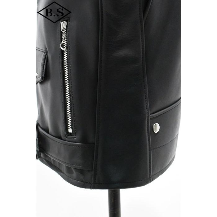 ロクロクロクレザーウェア 666 LEATHER WEAR トリプルシックス MMLJM-2 (JSLOMM401)  ツースター ランサーフロントライダースジャケット BLACKの画像