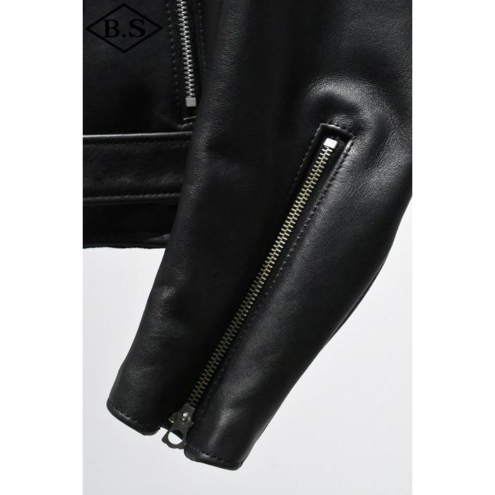 ロクロクロクレザーウェア 666 LEATHER WEAR トリプルシックス MMLJM-2 (JSLOMM401)  ツースター ランサーフロントライダースジャケット BLACKの画像