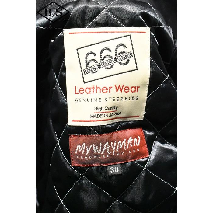 ロクロクロクレザーウェア 666 LEATHER WEAR トリプルシックス MMLJM-2 (JSLOMM401)  ツースター ランサーフロントライダースジャケット BLACKの画像