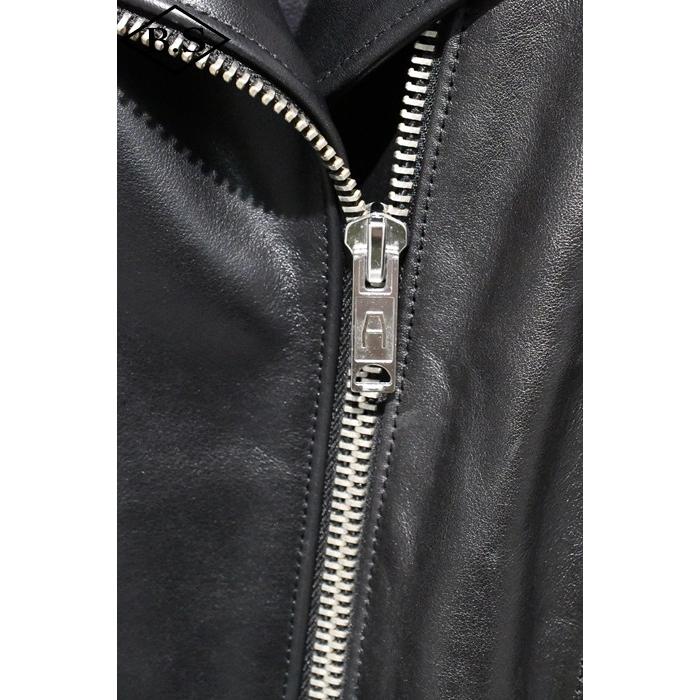 ロクロクロクレザーウェア 666 LEATHER WEAR トリプルシックス LJW-1TF (JSLLD401) レディース タイトフィット サイドベルト ライダースジャケット BLACKの画像