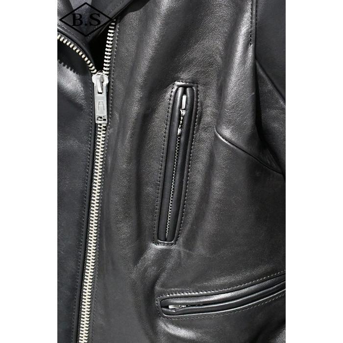 ロクロクロクレザーウェア 666 LEATHER WEAR トリプルシックス LJW-1TF (JSLLD401) レディース タイトフィット サイドベルト ライダースジャケット BLACKの画像