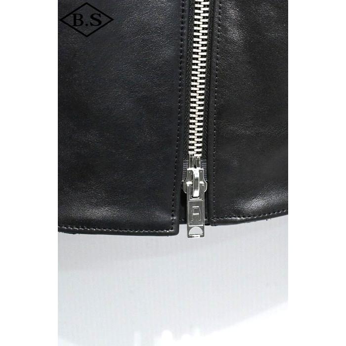 ロクロクロクレザーウェア 666 LEATHER WEAR トリプルシックス LJW-1TF (JSLLD401) レディース タイトフィット サイドベルト ライダースジャケット BLACKの画像