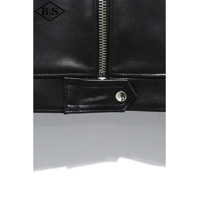 ロクロクロクレザーウェア 666 LEATHER WEAR トリプルシックス LJW-4TF (JSLTD401) レディース タイトフィット センタージップ ライダースジャケット BLACKの画像