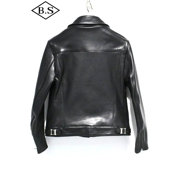 ロクロクロクレザーウェア 666 LEATHER WEAR トリプルシックス LJW-23TF (JSLLQD401) レディース タイトフィット フロントフラップ ライダース ジャケット BLACKの画像