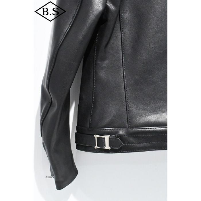 ロクロクロクレザーウェア 666 LEATHER WEAR トリプルシックス LJW-23TF (JSLLQD401) レディース タイトフィット フロントフラップ ライダース ジャケット BLACKの画像