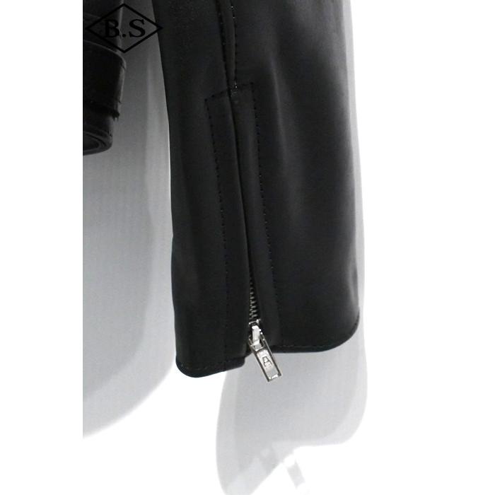 ロクロクロクレザーウェア 666 LEATHER WEAR トリプルシックス LJW-23TF (JSLLQD401) レディース タイトフィット フロントフラップ ライダース ジャケット BLACKの画像
