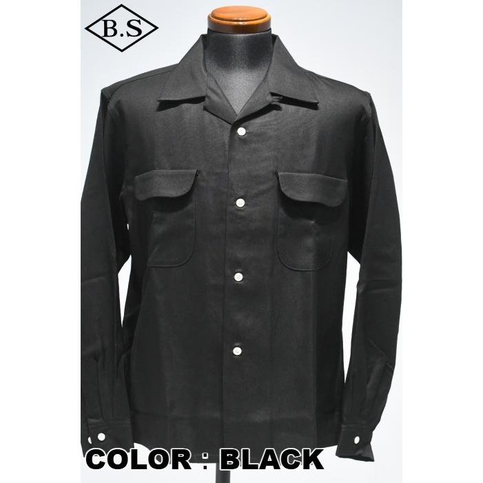 WEARMASTERS ブラックレーヨンシャツ attractions アトラクションズ Attractions WEARMASTERS ウェアマスターズ 長袖