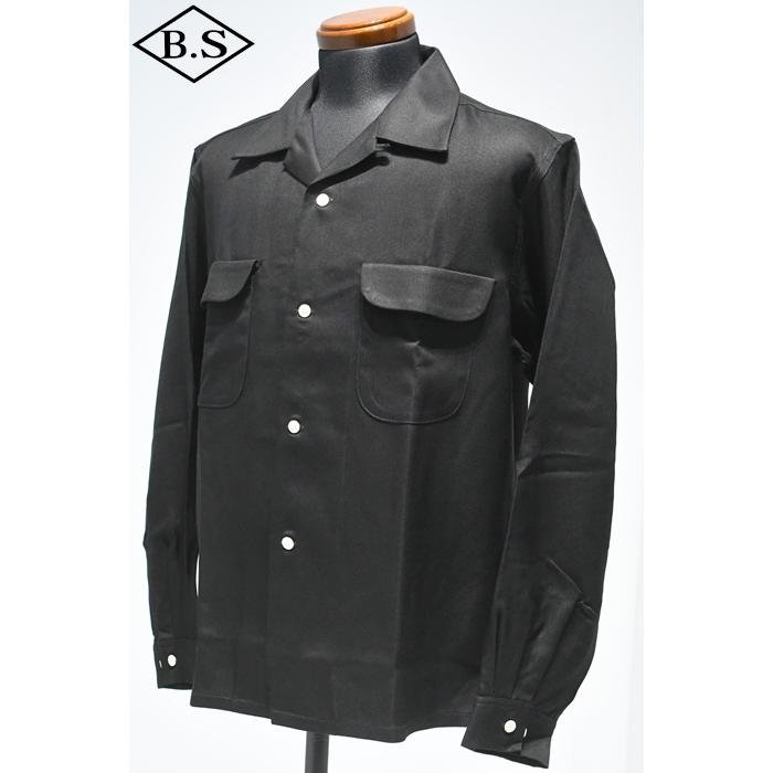 WEARMASTERS ブラックレーヨンシャツ attractions アトラクションズ Attractions WEARMASTERS ウェアマスターズ 長袖