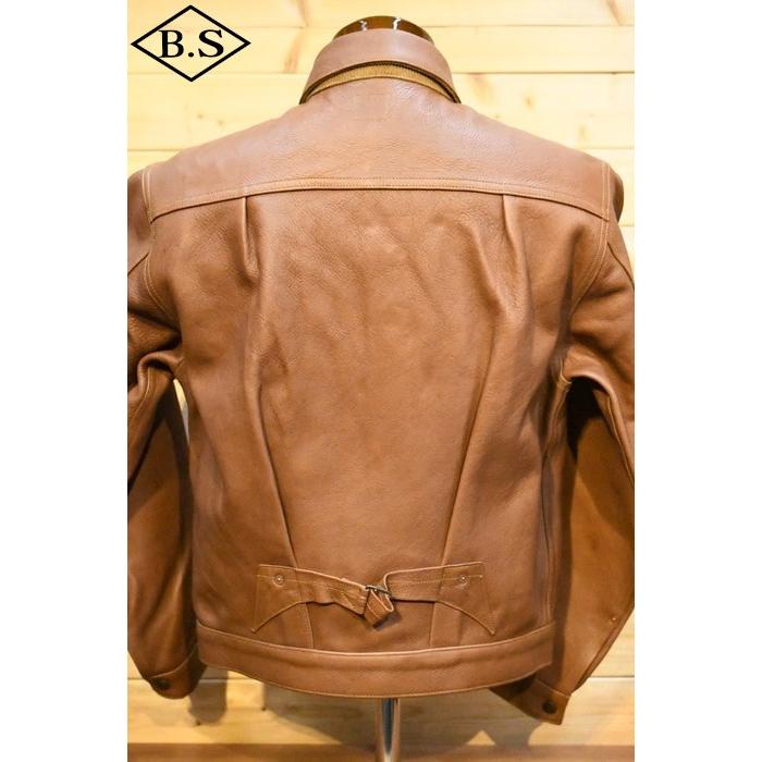 ミスターフリーダム レザージャケット Mister Freedom×SugarCane  SC80624 COWHIDE LEATHER RANCH BROUSE ブラウン カウハイド レザー ランチブラウス ブラウンの画像
