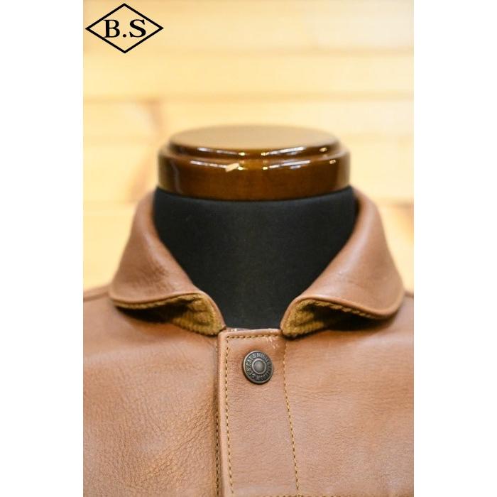 ミスターフリーダム レザージャケット Mister Freedom×SugarCane  SC80624 COWHIDE LEATHER RANCH BROUSE ブラウン カウハイド レザー ランチブラウス ブラウンの画像