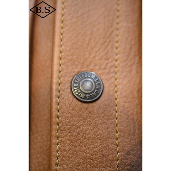 ミスターフリーダム レザージャケット Mister Freedom×SugarCane  SC80624 COWHIDE LEATHER RANCH BROUSE ブラウン カウハイド レザー ランチブラウス ブラウンの画像