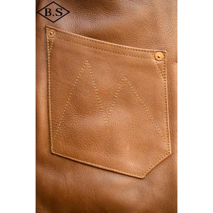 ミスターフリーダム レザージャケット Mister Freedom×SugarCane  SC80624 COWHIDE LEATHER RANCH BROUSE ブラウン カウハイド レザー ランチブラウス ブラウンの画像