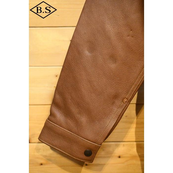 ミスターフリーダム レザージャケット Mister Freedom×SugarCane  SC80624 COWHIDE LEATHER RANCH BROUSE ブラウン カウハイド レザー ランチブラウス ブラウンの画像