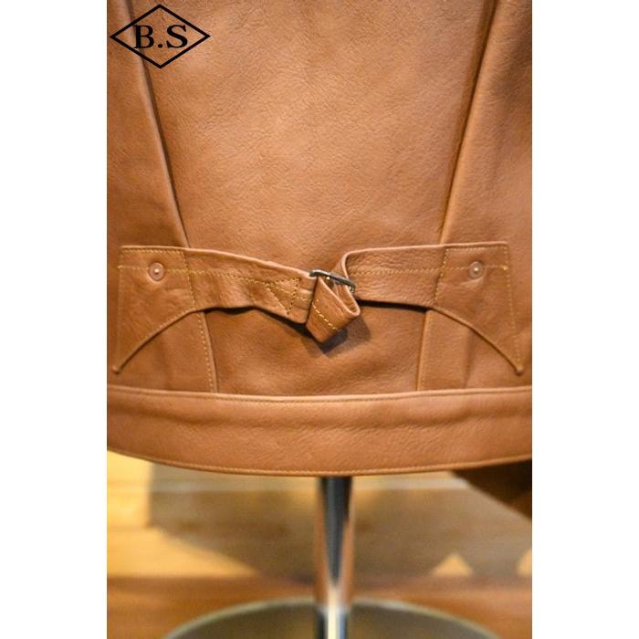 ミスターフリーダム レザージャケット Mister Freedom×SugarCane  SC80624 COWHIDE LEATHER RANCH BROUSE ブラウン カウハイド レザー ランチブラウス ブラウンの画像