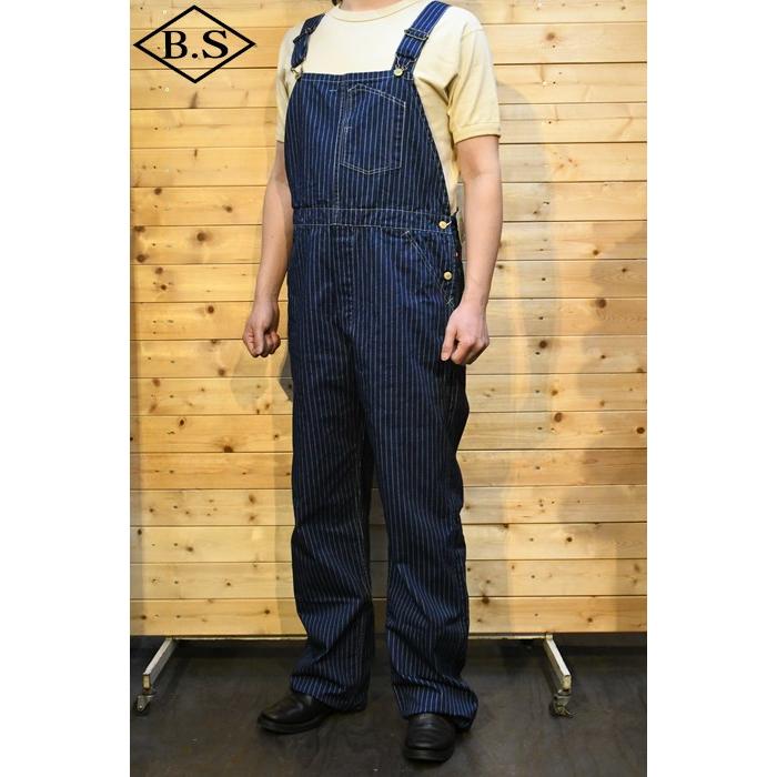 ヘッドライト HEAD LIGHT オーバーオール HD42384 HEADLIGHT 9oz WABASH STRIPE LOW BACK OVERALLS｜barnstormer2｜02