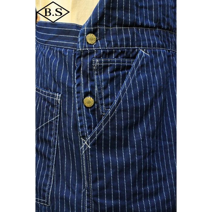 ヘッドライト HEAD LIGHT オーバーオール HD42384 HEADLIGHT 9oz WABASH STRIPE LOW BACK OVERALLS｜barnstormer2｜09