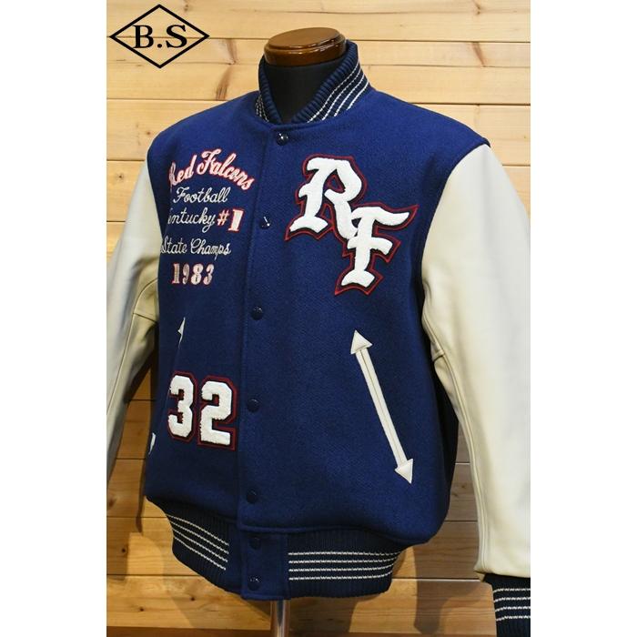 ホワイツビル WHITES VILLE アウター WV15386-126 30oz. WOOL MELTON AWARD JACKET RED FALCONS (ROYAL)  ROYAL × IVORYの画像