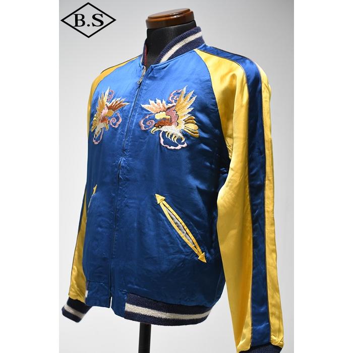 港商商会 KOSHO&CO. スカジャン TT15618-125 Early 1950s Style Acetate Souvenir Jacket  “WHITE DRAGON” × “WHITE DRAGON” BLUEの画像
