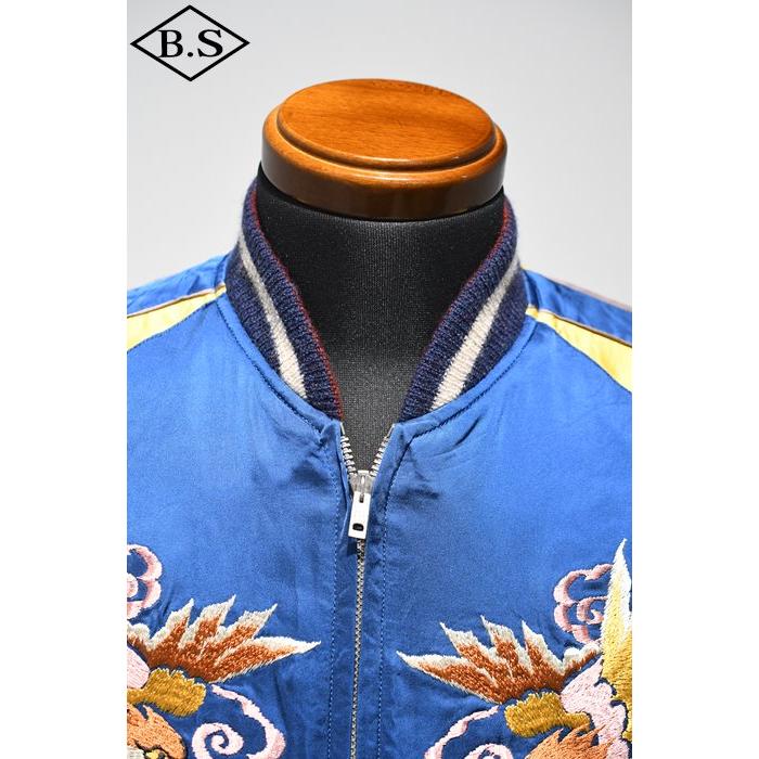 港商商会 KOSHO&CO. スカジャン TT15618-125 Early 1950s Style Acetate Souvenir Jacket  “WHITE DRAGON” × “WHITE DRAGON” BLUEの画像