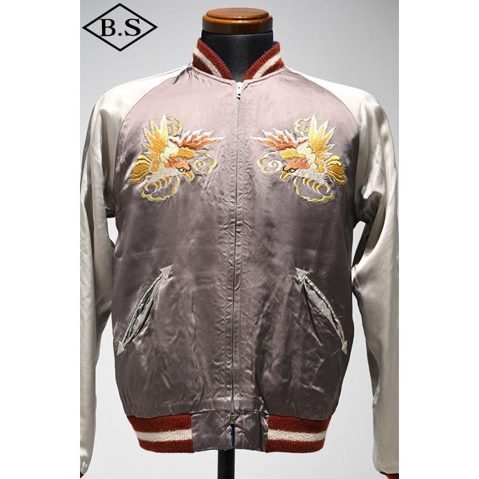 港商商会 KOSHO&CO. スカジャン TT15618-125 Early 1950s Style Acetate Souvenir Jacket  “WHITE DRAGON” × “WHITE DRAGON” BLUEの画像