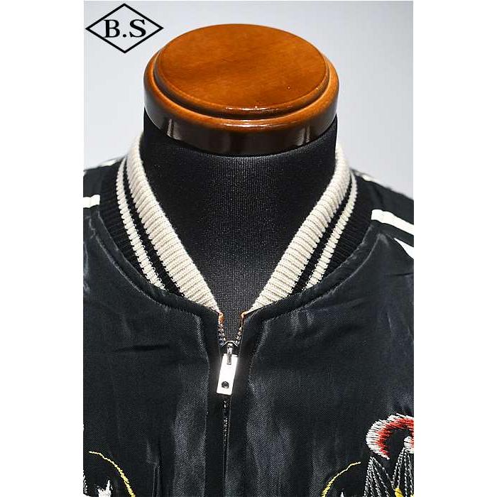 テーラー東洋 TAILOR TOYO スカジャン TT15682-119 Early 1950s Style Acetate Souvenir Jacket “WHITE DRAGON” × “EAGLE” BLACKの画像