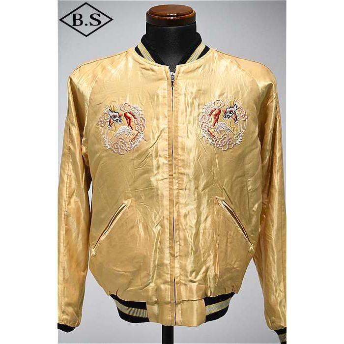 テーラー東洋 TAILOR TOYO スカジャン TT15682-145 Early 1950s Style Acetate Souvenir Jacket “ROARING TIGER” × “JAPAN MAP” GREENの画像