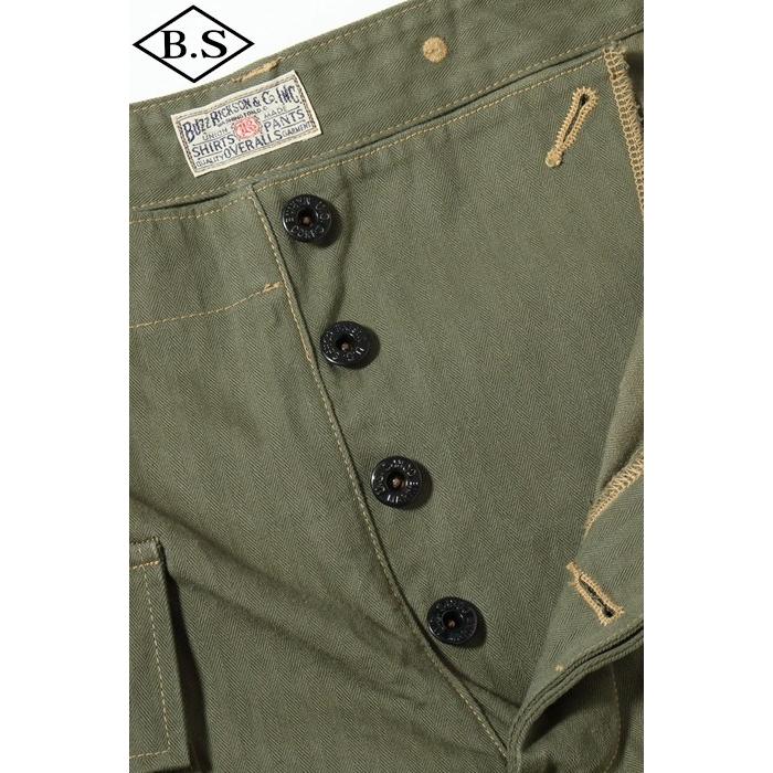 バズリクソンズ BUZZ RICKSON’S パンツ Lot No. BR42501 U.S. MARINE CORPS M-1944 HERRINGBONE PANTS SHORT LENGTH OLIVE_5
