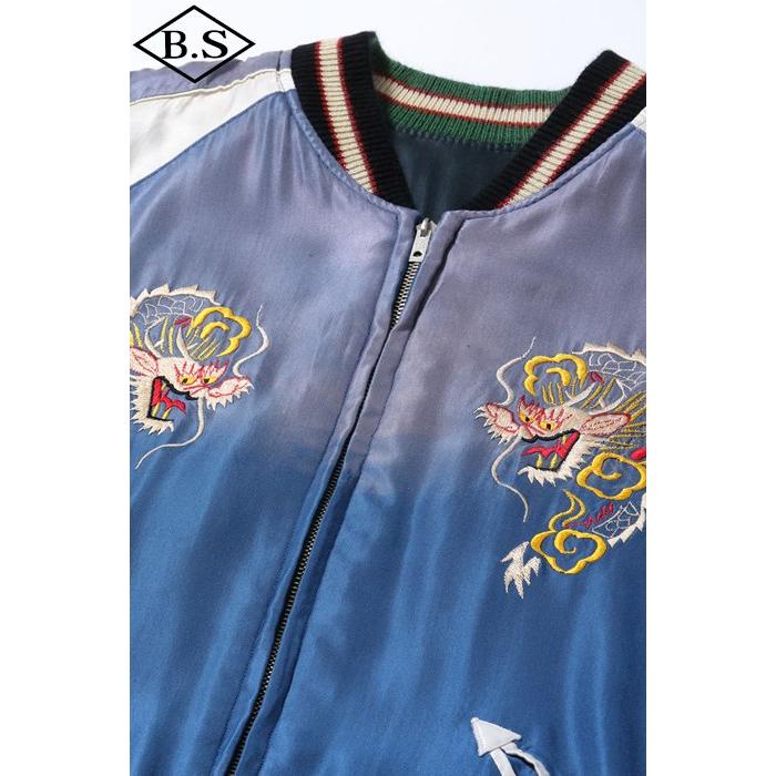 テーラー東洋 TAILOR TOYO スカジャン TT15793-119 Mid 1950s Style Acetate Souvenir Jacket “RED TIGER” × “EAGLE” (AGING MODEL)  BLACKの画像