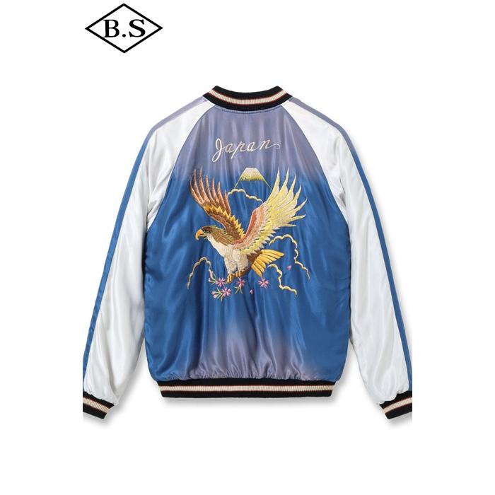 テーラー東洋 TAILOR TOYO スカジャン TT15793-119 Mid 1950s Style Acetate Souvenir Jacket “RED TIGER” × “EAGLE” (AGING MODEL)  BLACKの画像