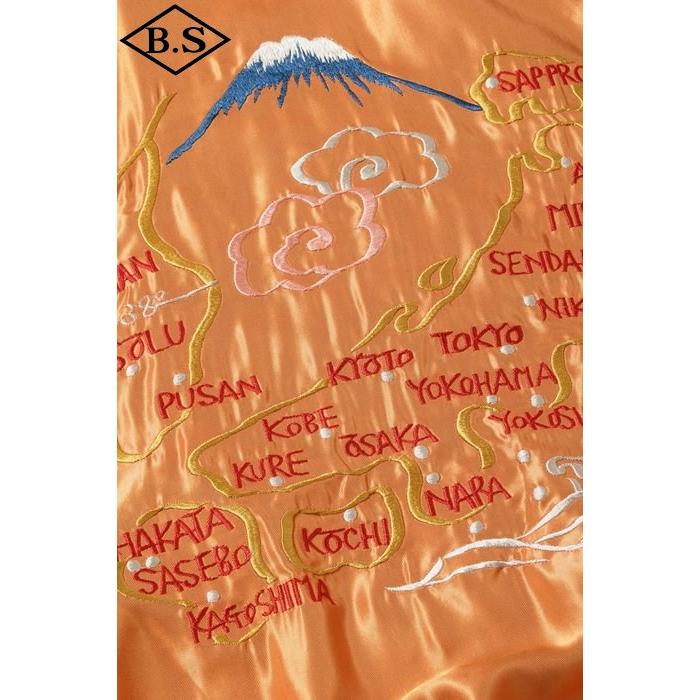 テーラー東洋 TAILOR TOYO スカジャンTT15877-125 / Mid 1950s Style Acetate Souvenir Jacket “TIGER HEAD” × “JAPAN MAP”の画像
