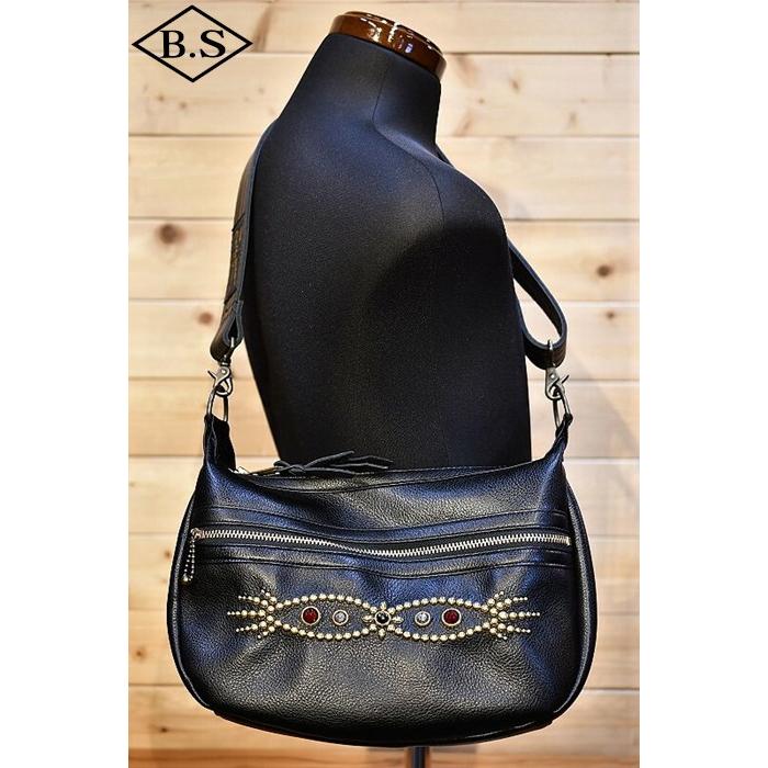 クッシュマンCUSHMAN バッグ 29118 LEATHER SHOULDER BAG STUDS MEDIUM レザー ショルダー バッグ