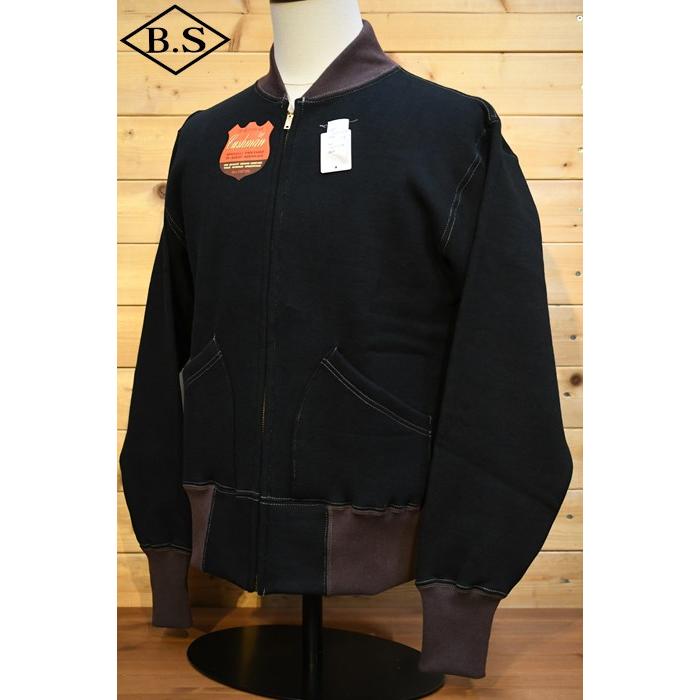 CUSHMAN（クッシュマン） スウェット 26365 SWEAT BLOUSON BLACK/BROWN