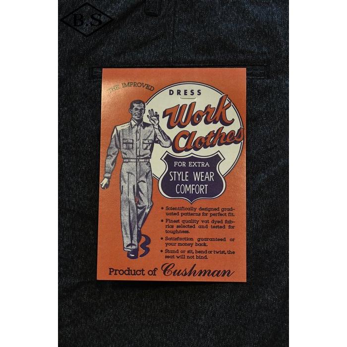 クッシュマン パンツ CUSHMAN 22686 ブラックシャンブレー トラウザーズ BLACK CHAMBRAY TROUSERS WIDE STRAIGHT MIX BLACKの画像