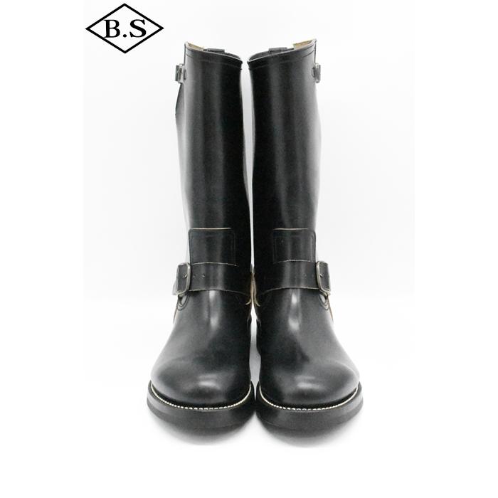 クッシュマン CUSHMAN 29383 GLASS LEATHER ENGINEER BOOTS BLACKの画像
