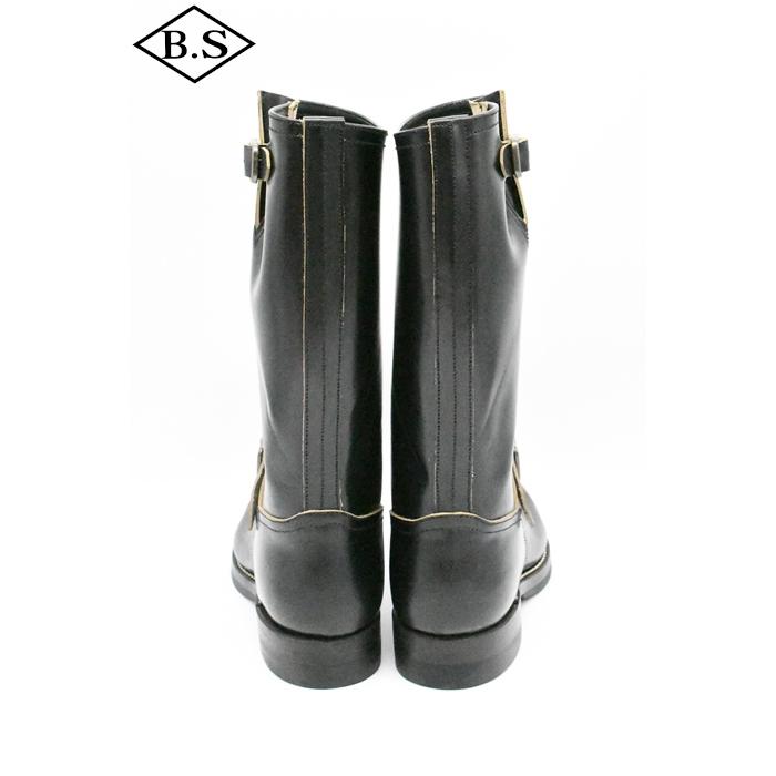 クッシュマン CUSHMAN 29383 GLASS LEATHER ENGINEER BOOTS BLACKの画像