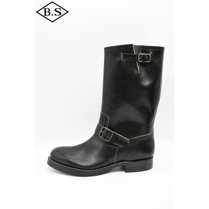 クッシュマン CUSHMAN 29383 GLASS LEATHER ENGINEER BOOTS BLACKの画像
