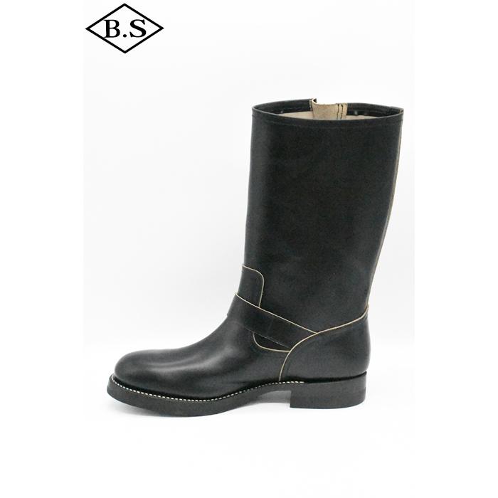 クッシュマン CUSHMAN 29383 GLASS LEATHER ENGINEER BOOTS BLACKの画像