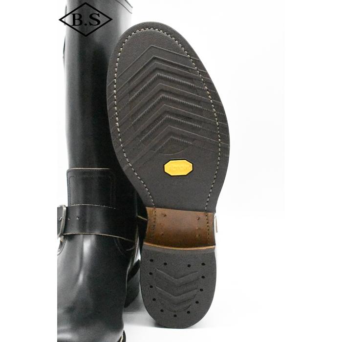 クッシュマン CUSHMAN 29383 GLASS LEATHER ENGINEER BOOTS BLACKの画像