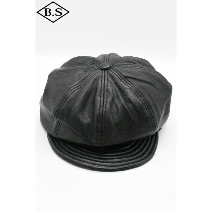 CUSHMAN 黒ハット CUSHMAN（クッシュマン） キャップ 29412 LEATHER CASQUETTE / BLACK