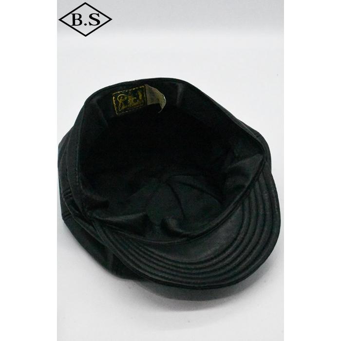 CUSHMAN（クッシュマン） キャップ 29412 LEATHER CASQUETTE / BLACK