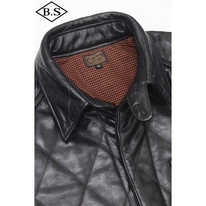 デラックスウエア DELUXEWARE レザージャケット 7648B Quilted Leather Shirtの画像
